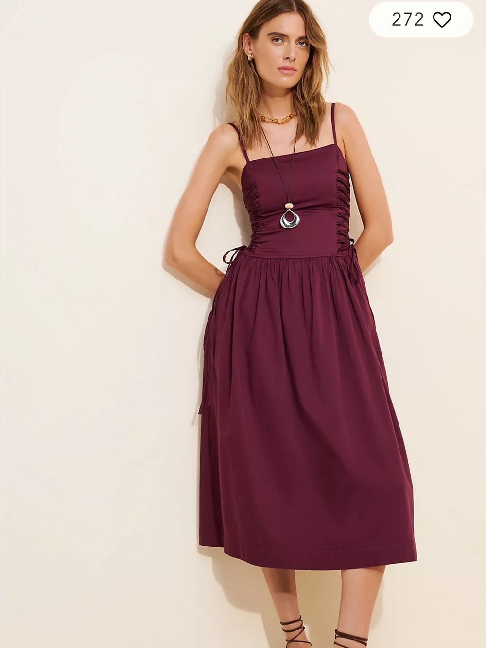 Damson Madder Angelina Cotton Satin Dress